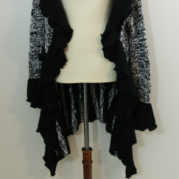 Sioni Wool Blend Ruffle Boho Cardigan Sweater - Picture 6 of 8